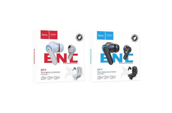 Наушники вакуумные беспроводные HOCO EW13 Magic flowtrue wireless BT headset Bluetooth (серый)