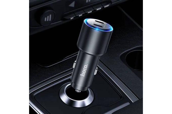 Автомобильное зарядное устройство АЗУ 2USB-C HOCO NZ3 Link QC3.0 + PD40W (черный)