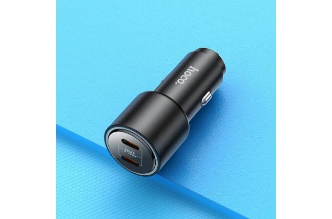 Автомобильное зарядное устройство АЗУ 2USB-C HOCO NZ3 Link QC3.0 + PD40W (черный)