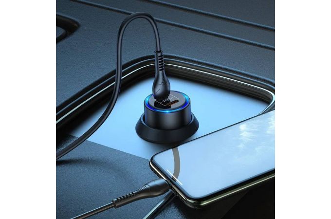 Автомобильное зарядное устройство АЗУ 2USB-C HOCO NZ3 Link QC3.0 + PD40W (черный)