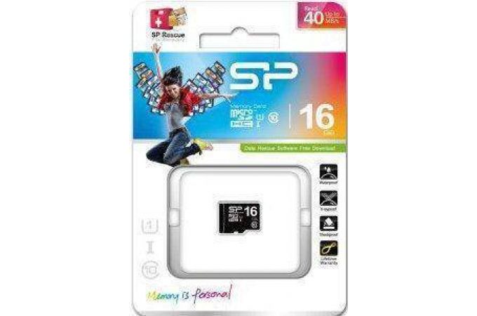 Карта памяти MicroSDHC 16 Gb Silicon Power class 10 б/ад SP016GBSTH010V10
