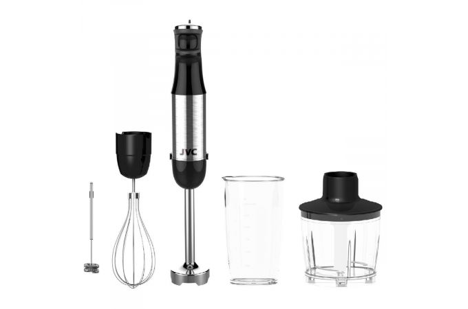 Блендер JVC JK-HB5025 черный 1200Вт, венчик, изм., капуччинатор, плавная регул.