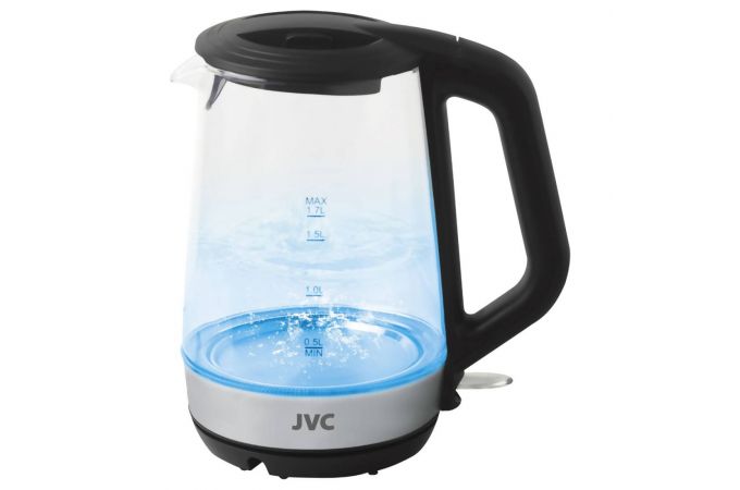 Чайник JVC JK-KE1803 черный 2200Вт, 1,7л,  стекло, фильтр, контроллер STRIX