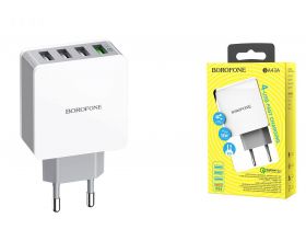 Сетевое зарядное устройство 4USB BOROFONE BA43A 4-USB Fast Charging 3.0 3400mAh