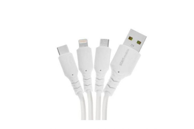 Кабель USB 3 в 1 СТАРТ CLASSIC CABLE 2.4A (черный) 1м