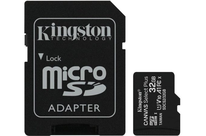 Карта памяти MicroSDHC 32 Gb Kingston class 10 100Mb/s  Canvas Select Plus / SDCS2/32GB