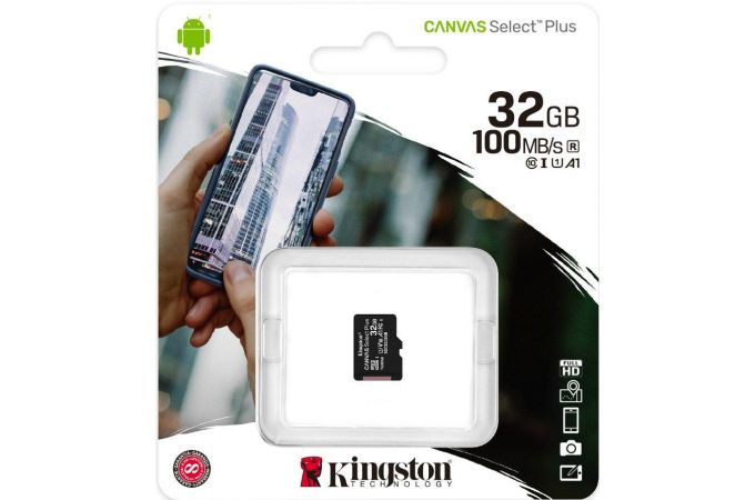 Карта памяти MicroSDHC 32 Gb Kingston class 10 100Mb/s б/ад Canvas Select Plus / SDCS2/32GBSP