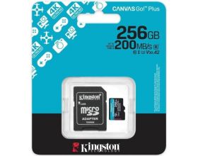 Карта памяти MicroSDXC_256 Gb Kingston Canvas Go Plus 200Mb/s A2 U3 V30 / R200Mb/s/W160Mb/s / SDCG4/256GB