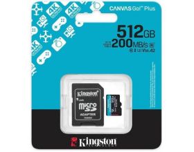 Карта памяти MicroSDXC_512 Gb Kingston Canvas Go Plus 200Mb/s A2 U3 V30 / R200Mb/s/W160Mb/s / SDCG4/512GB