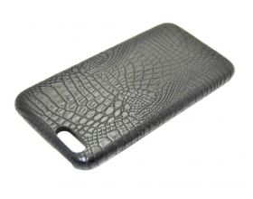 Чехол для Iphone 6/6S кожаный под крокодила цвет черный