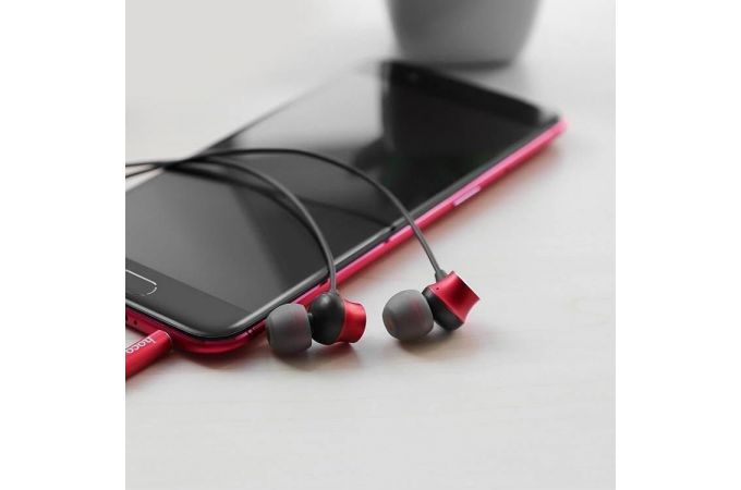 Наушники вакуумные проводные HOCO M51 Proper sound universal l (красный)