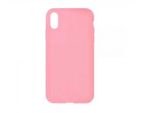 Чехол для iPhone X/XS "Жидкий силикон" полупрозрачный (розовый)