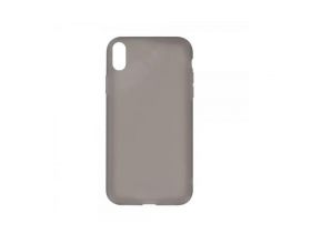 Чехол для iPhone X/XS "Жидкий силикон" полупрозрачный (черный)