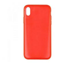Чехол для iPhone XR "Жидкий силикон" полупрозрачный (красный)