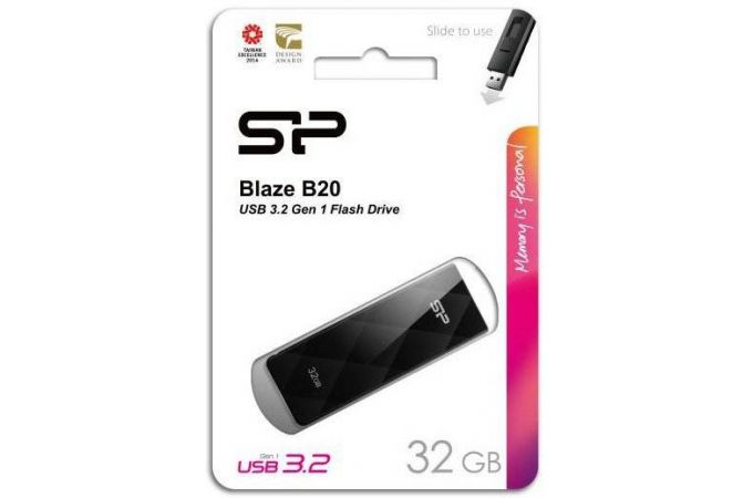 USB флеш накопитель 32 Gb Silicon Power Blaze B20 Black USB 3.0 SP032GBUF3B20V1K
