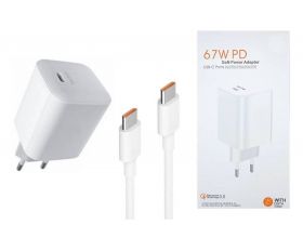 Сетевое зарядное устройство USB-C+ кабель Type-C - Type-C Xiaomi  PD67W (orig.) (белый)