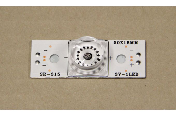 Подсветка для телевизоров, универсальная (один диод с рассеивателем) SR-315 3V 50x18 мм