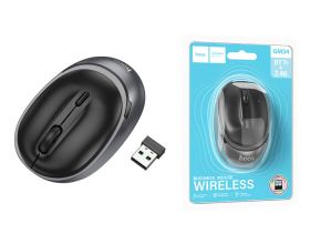 Мышь беспроводная HOCO GM34 Nuevo dual-mode business wireless mouse (USB, 2.4ГГц+ВТ, 10м) ( черно-серый)