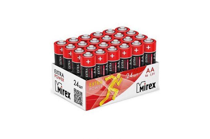 Батарейка солевая Mirex R6 / AA 1.5V цена за 24 шт 23702-ER6-B24