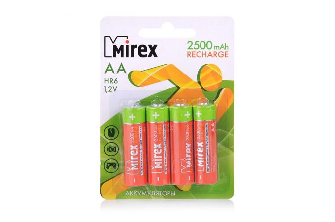 Аккумуляторы Ni-MH Mirex HR6 / AA 2500mAh 1.2V 4шт.