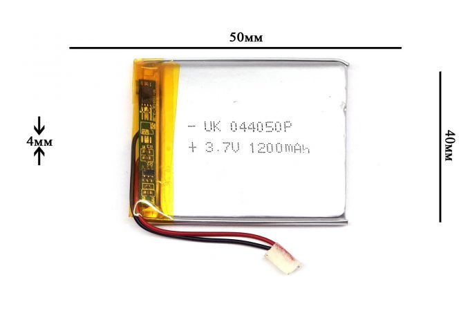 Универсальный аккумулятор 50x40x4 3.7V 1200mAh (404050P)