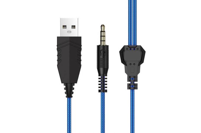 Наушники мониторные проводные с микрофоном BOROFONE BO101 Racing gaming headphones (синий)