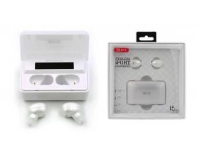 Наушники вакуумные беспроводные (BT ver. 5.0) BYZ I52 вакуумные с микрофоном кейс 1800mAh, Bluetooth (белый)