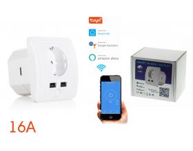 Умная розетка Орбита OT-HOS15 (1 гнездо,16А,Wi-Fi, 2*USB)