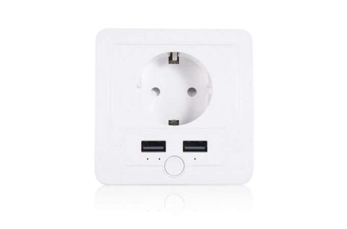 Умная розетка Орбита OT-HOS15 (1 гнездо,16А,Wi-Fi, 2*USB)