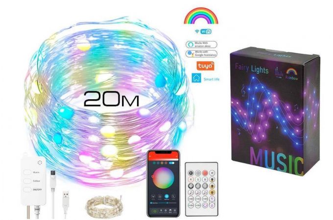 Умная гирлянда Орбита OT-HOS13 20м (пульт ДУ, Wi-Fi)