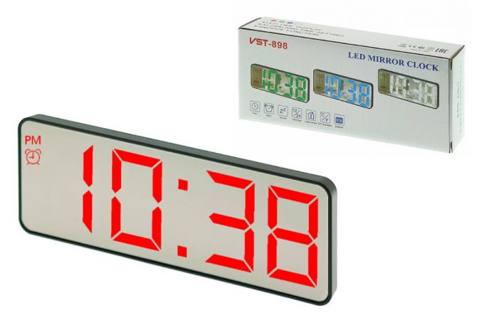 Часы настольные VST 898-1 без блока (красный)