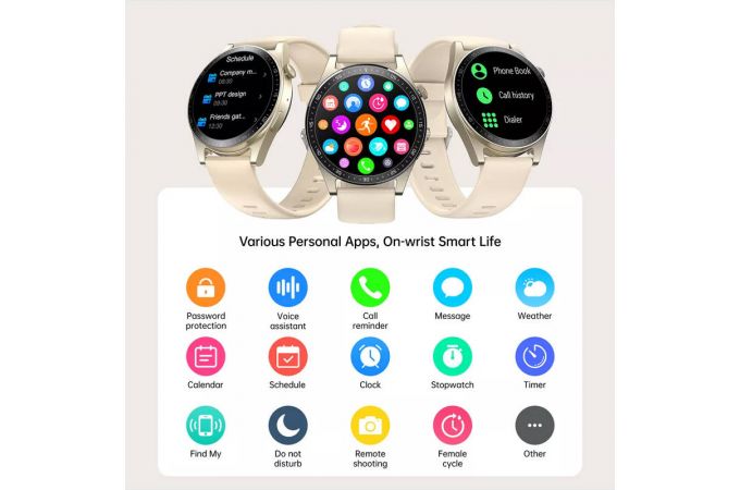 Смарт часы JoyRoom Classic Series JR-FC2 Smart Watch (Answer/Make Call) champagne Gold