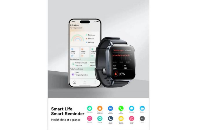 Смарт часы JoyRoom JR-FT3S Filt-life Series Smart Watch(Answer/Make Call) Titanium