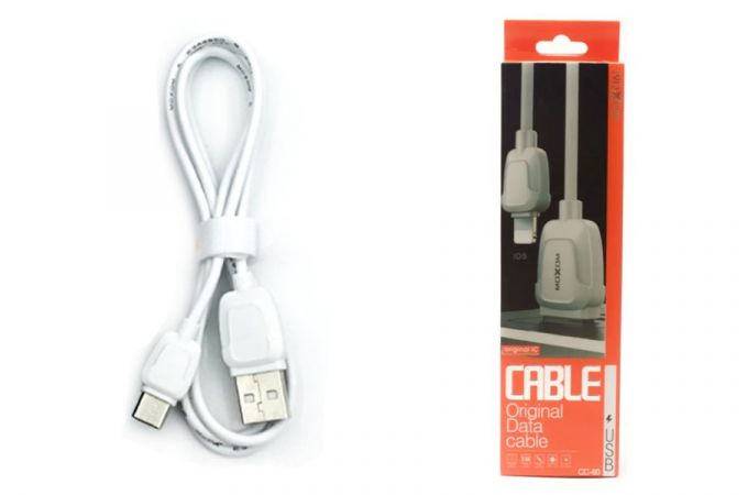 Кабель USB - USB Type-C MOXOM в блистере CC-60 (белый) 1,2м