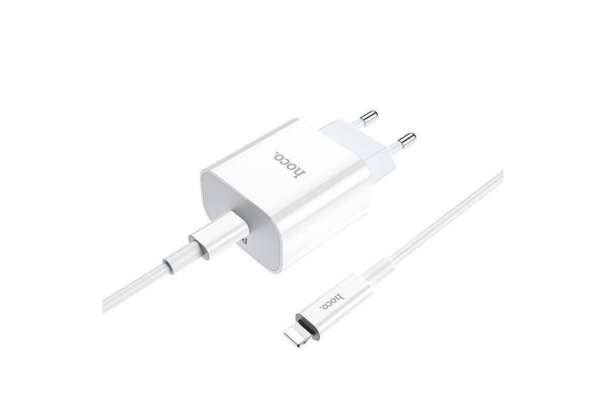 Сетевое зарядное устройство USB-C + кабель Lightning - Type-C HOCO C76A Type-C 20W Speed charger PD (белый)