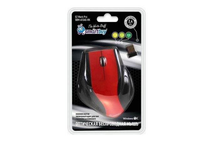 Мышь беспроводная Smartbuy ONE 613AG (SBM-613AG-RK) (черно-красный)