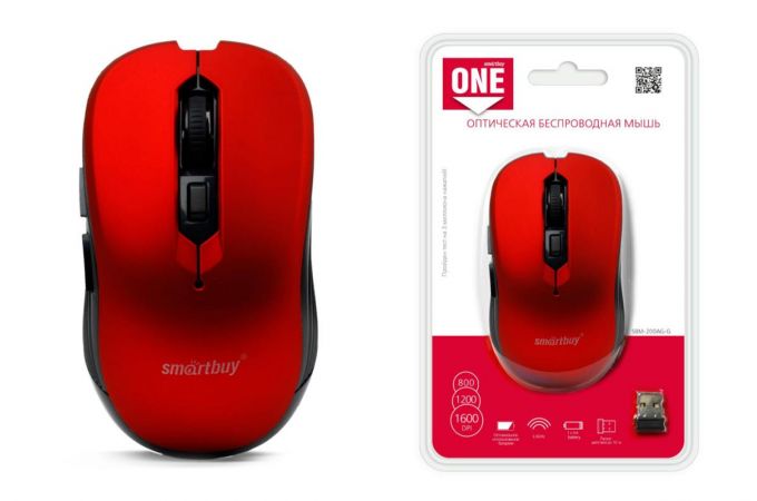 Мышь беспроводная Smartbuy ONE 200AG (SBM-200AG-R) (красный)