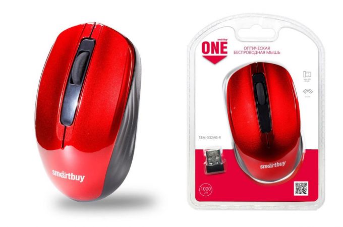 Мышь беспроводная Smartbuy ONE 332 (SBM-332AG-R) (красный)