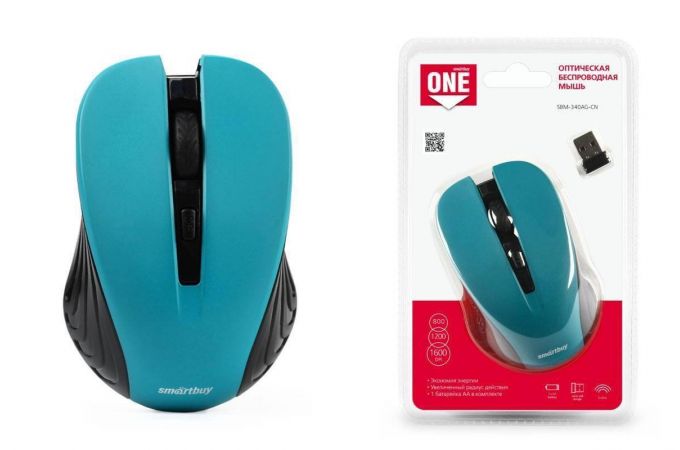 Мышь беспроводная Smartbuy ONE 340AG (SBM-340AG-CN) (бирюзовый)