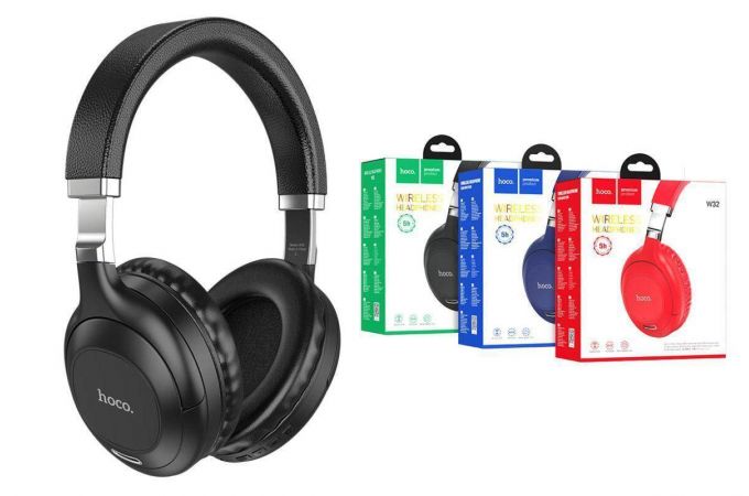 Наушники мониторные беспроводные HOCO W32 Sound magic BT wireless headphones Bluetooth (черный)