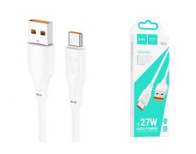 Кабель USB - USB Type-C HOCO X93 27W (белый) 1м