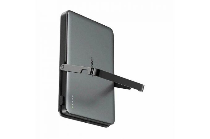Универсальный дополнительный аккумулятор Power Bank ACEFAST M16 PD18W ultra-thin magnetic wireless charging power bank with stand 5000mAh Black (черный)