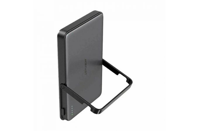Универсальный дополнительный аккумулятор Power Bank ACEFAST M16 PD18W ultra-thin magnetic wireless charging power bank with stand 5000mAh Black (черный)