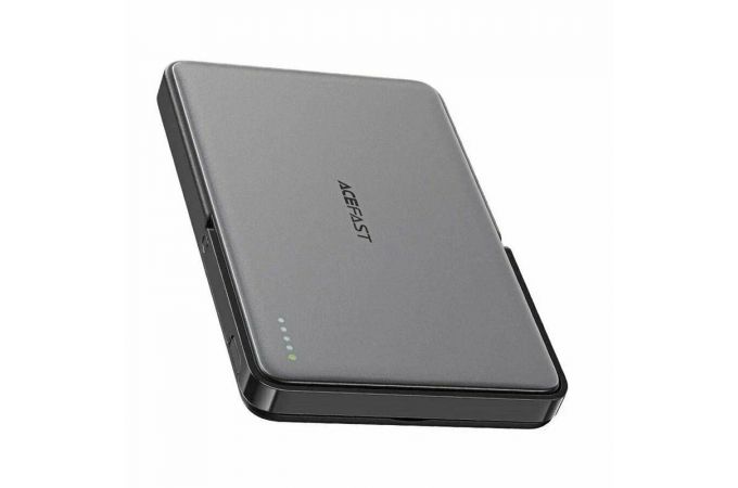 Универсальный дополнительный аккумулятор Power Bank ACEFAST M16 PD18W ultra-thin magnetic wireless charging power bank with stand 5000mAh Black (черный)