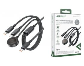 Сетевое зарядное устройство ACEFAST C6-11 USB-C 3-in-1 100W intelligent balance charging data cable (Черный)