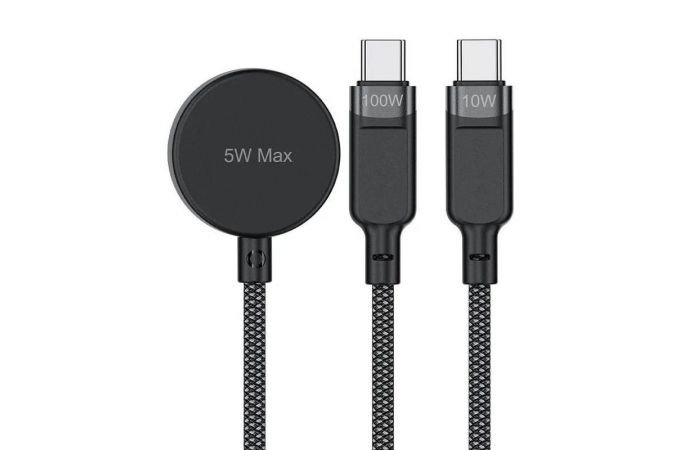 Сетевое зарядное устройство ACEFAST C6-11 USB-C 3-in-1 100W intelligent balance charging data cable (Черный)