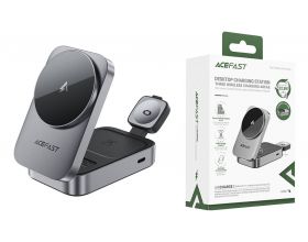 Беспроводное зарядное устройство ACEFAST E22 Desktop 3-in-1 Wireless charging holder, Metal gray