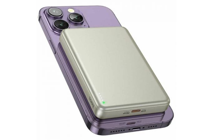 Универсальный дополнительный аккумулятор Power Bank HOCO Q26A Joy PD20W Magnetic Fast Charging (10000mAh) metal Gray