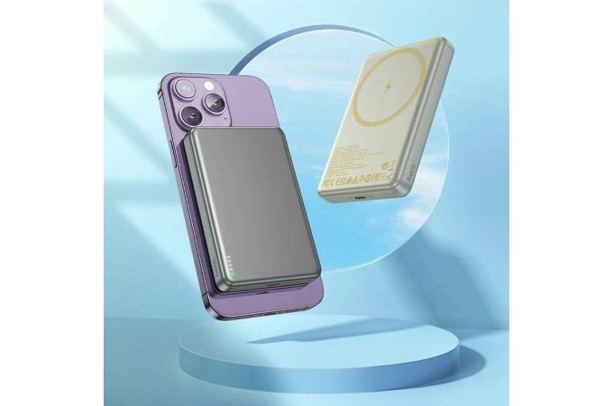 Универсальный дополнительный аккумулятор Power Bank HOCO Q26A Joy PD20W Magnetic Fast Charging (10000mAh) metal Gray