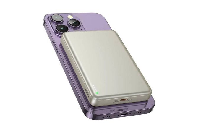 Универсальный дополнительный аккумулятор Power Bank HOCO Q26A Joy PD20W Magnetic Fast Charging (10000mAh) titanium Gold